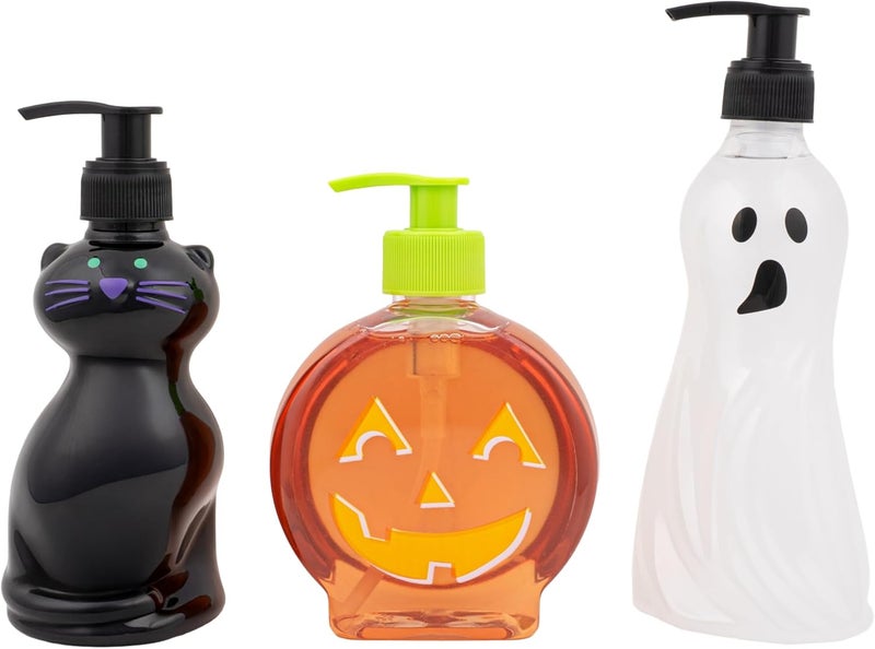simple pleasures Halloween 3 Pack of Cat, Ghost & Pumpkin Spice, Berry Scented Liquid Hand Soap Dispensers Autumn & Halloween Novelty Decorative Refillables for Kitchen Countertops and Bathroom Sinks - Image 4